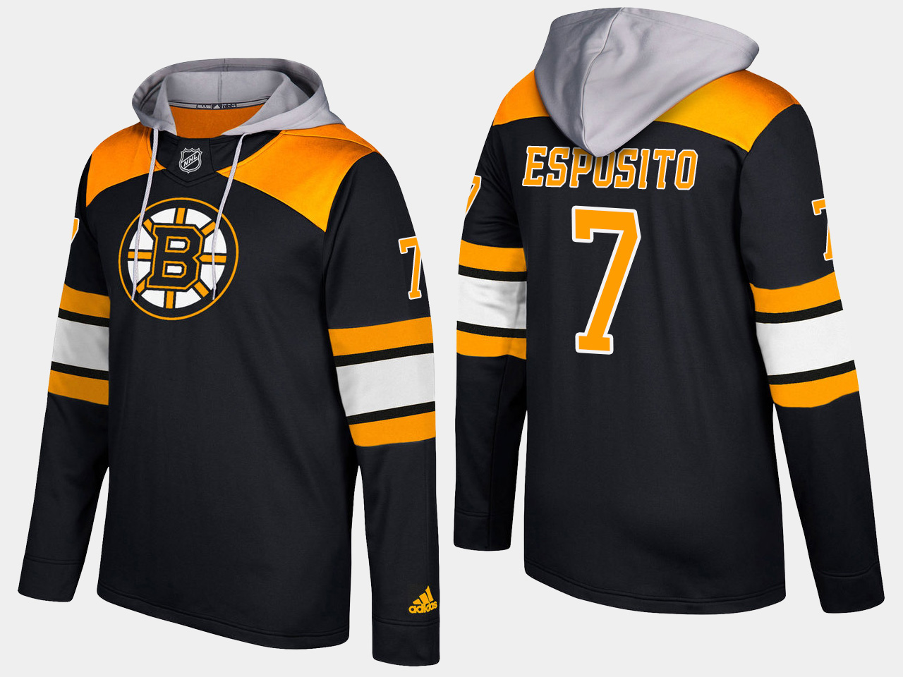 Men NHL Boston bruins retired #7  phil esposito black hoodie